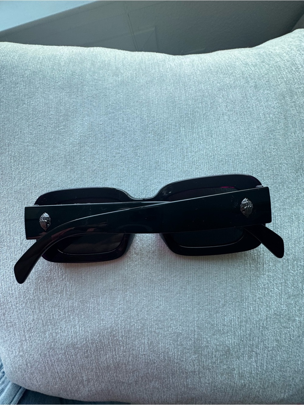 Kurt Geiger Women's 49mm Rectangular Sunglasses - Black/ Fuchsia Crystal Bilayer - Picture 2 of 6